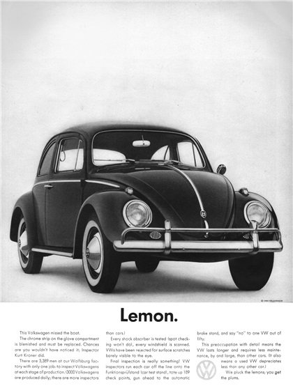 آگهی Lemon فولکس‌واگن